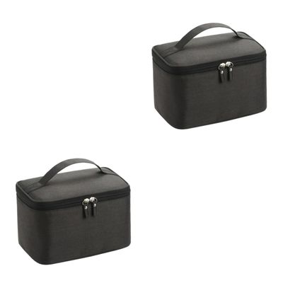 2pcs Cosmetic Storage Bag Pouch Female Women Travel Cosmetics Lady for Organizer Makeup Portable, Blackx2pcs, 14CMx2pcs