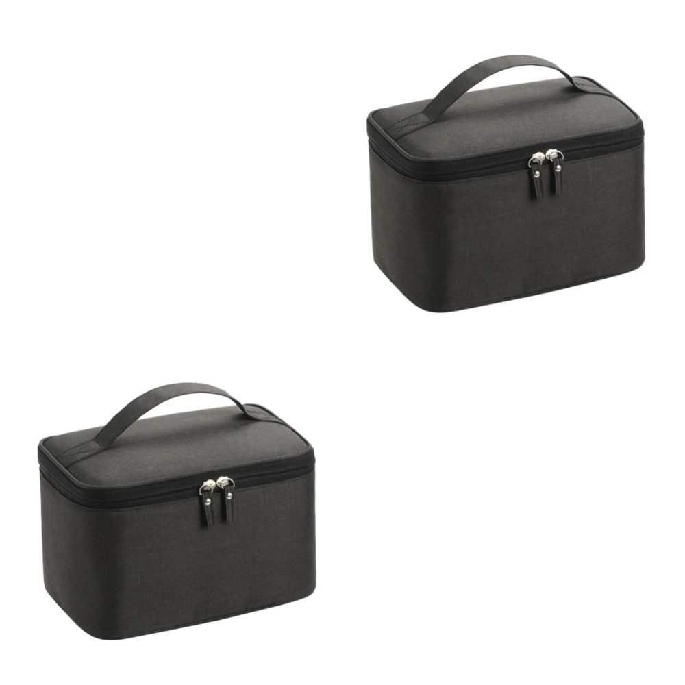 2pcs Cosmetic Storage Bag Pouch Female Women Travel Cosmetics Lady for Organizer Makeup Portable, Blackx2pcs, 14CMx2pcs