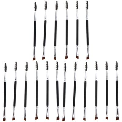NOLITOY 18pcs Double Ended Brow Brushes Angled Eyebrow Spoolie Makeup Tools Portable Lash Curler for Easy Eye Makeup Application