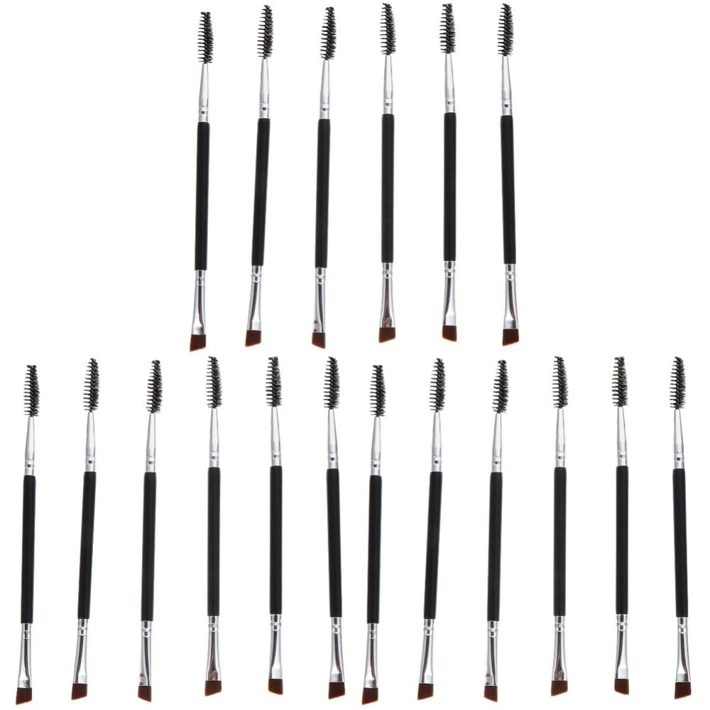 NOLITOY 18pcs Double Ended Brow Brushes Angled Eyebrow Spoolie Makeup Tools Portable Lash Curler for Easy Eye Makeup Application