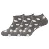 BambooMN Women's X-Large Fuzzy Soft Aloe Infused Nylon Spa Socks, Grey Dots, 3 Pairs view 1