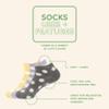 BambooMN Women's X-Large Fuzzy Soft Aloe Infused Nylon Spa Socks, Grey Dots, 3 Pairs view 4