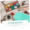 balacoo 2pcs Silicone Makeup Brush Cleaning Mats Scrub Pads for Efficient Brush Maintenance Blue Pink Durable Reusable Non-damaging for Healthy Skin Care view 3