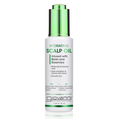 GIOVANNI Hydrating Scalp Oil - Moisturizes & Balances Scalp, Helps Strengthen & Improve Hair Texture, Infused with Biotin and Rosemary, Vegan - 1.4 oz