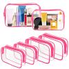 AURUZA Clear Makeup Bag,Portable Travel Toiletry Bags with Zipper, TSA Approved Clear Organizer Bags, PVC Cosmetic Pouch for Airport Airline Compliant view 1