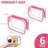 AURUZA Clear Makeup Bag,Portable Travel Toiletry Bags with Zipper, TSA Approved Clear Organizer Bags, PVC Cosmetic Pouch for Airport Airline Compliant view 2