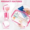 AURUZA Clear Makeup Bag,Portable Travel Toiletry Bags with Zipper, TSA Approved Clear Organizer Bags, PVC Cosmetic Pouch for Airport Airline Compliant view 3