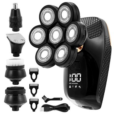 EKHOU Head Shavers for Bald Men, 5 in 1 Shaver for Men 7D Independently 7 Cutter Floating Head Waterproof Electric Razor Multifunction USB Charge Trimmer for Men