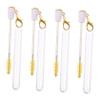 HAKIDZEL Stylish Eyelash Brush Tube Keychain 4pcs Yellow Makeup Brush Sets for Travel view 1