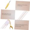 HAKIDZEL Stylish Eyelash Brush Tube Keychain 4pcs Yellow Makeup Brush Sets for Travel view 2