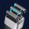 EKHOU Men's Shaver, 3-Blade System Hair Beard Electric Shaver for Men Washable Electric Razor Wet Dry Head Bald Shaving Machine Rechargeable view 2
