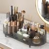 360 Rotating Makeup Organizer for Vanity - Large Capacity Cosmetic Display Case Countertop Cosmetic Storage Holder with Makeup Brush Holders Gray view 1