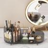 360 Rotating Makeup Organizer for Vanity - Large Capacity Cosmetic Display Case Countertop Cosmetic Storage Holder with Makeup Brush Holders Gray view 4