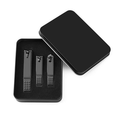 AMONG Manicure Kit Manicure Set, Nail Clippers, 3 PCS Pedicure Kit, Stainless Steel Case Men's and Women's Steel Nail Set for Home (Black) Nail Clippers Kit