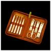 AMONG Manicure Kit Beauty Manicure Stainless Steel Nail Clippers Set Nail Clippers Care Tools Man in Woman 9 Pieces Brown Nail Clippers Kit view 1