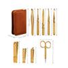 AMONG Manicure Kit Beauty Manicure Stainless Steel Nail Clippers Set Nail Clippers Care Tools Man in Woman 9 Pieces Brown Nail Clippers Kit view 2
