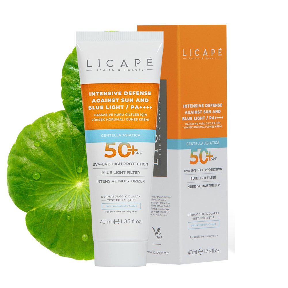 LICAPE Sunscreen - SPF 50 High Protection Sunscreen for Face, 40ml | Lightweight Skin Care for Sensitive & Dry Skin