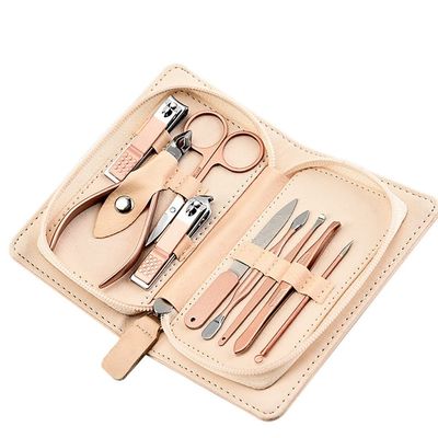 AMONG Manicure Kit Travel Manicure Sett 9-Piece Personal Care Portable Nail Set with Built-in Nail File for Men and Women Home Nail Clippers and Tweezers Set Nail Clippers Kit