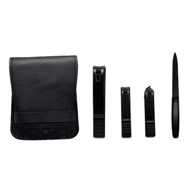 AMONG Manicure Kit Mini Personal Care Set Portable Nail Clippers 3 Pieces Built in Nail File Black Travel Ladies Men Nail Clippers Kit