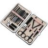 AMONG Manicure Kit Stainless Steel Nail Tools Man and Woman Built-in Nail Files Portable Travel 18-Piece Blue Black Nail Clippers Kit (Color : Pink) view 1
