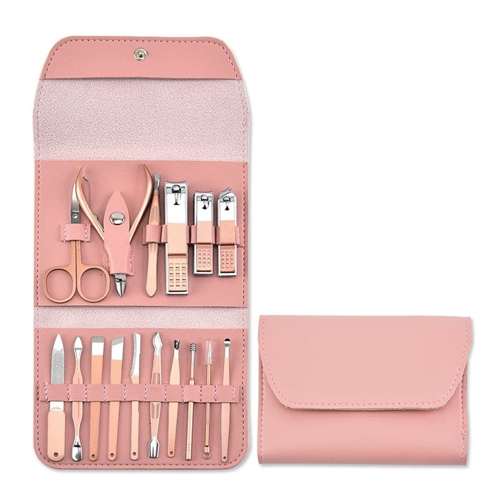 AMONG Manicure Kit Nail Clipper Set 16-in-1 Renovation Manicure Tool Set Beauty Care Set Suitable for Family Outdoor Travel Best Gift Nail Clippers Kit (Color : B)