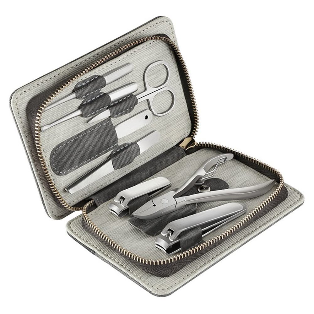 AMONG Manicure Kit Stainless Steel Thick Nail Clippers Manicure and Pedicure Set for Men and Women Travel Manicure Kit Indoor and Outdoor Portable Nail Clippers Kit (Size : 8 Pieces)