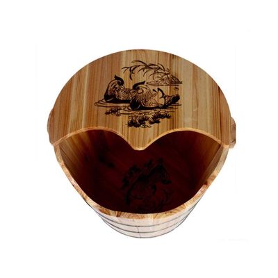 BABYCE Foot Bath Soak Smooth Delicate Foot Spa,Large Foot Basin for Soaking Feet,Foot Bath Bucket with Lid, Made of Natural Wood Foot Spa Household Wash Ba