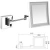 8 Inch Bathroom Mirror Wall Mounted, USB Rechargeable Makeup Mirror 3X Magnification Shaving Mirror 180 Swivel Vanity Mirror LED Lighted Wall Mounted Mirrors Square Cosmetic Mirror view 2
