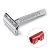 M METERXITY Razor Cover Protective Sheath - Double Edge Leather Safety Razor Protective Sheath Travel Cover, Apply to Shaver Razor (Red Back Brown) view 2
