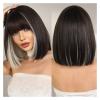 Human Hair Wig Short Wig Blonde Wig for Women Daily Party Synthetic Hair Wig with Heat Resistant Fiber Wig with Bangs Synthetic Wigs (Color : D-123-1) view 1