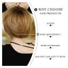 Human Hair Wig Short Wig Blonde Wig for Women Daily Party Synthetic Hair Wig with Heat Resistant Fiber Wig with Bangs Synthetic Wigs (Color : D-123-1) view 4