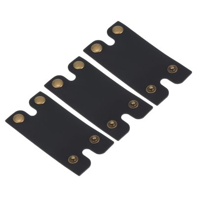 M METERXITY 3 Pack Razor Cover Protective Sheath - Double Edge Leather Safety Razor Protective Sheath Travel Cover, Apply to Shaver Razor (3.3 x 1.8 Inch, Black)