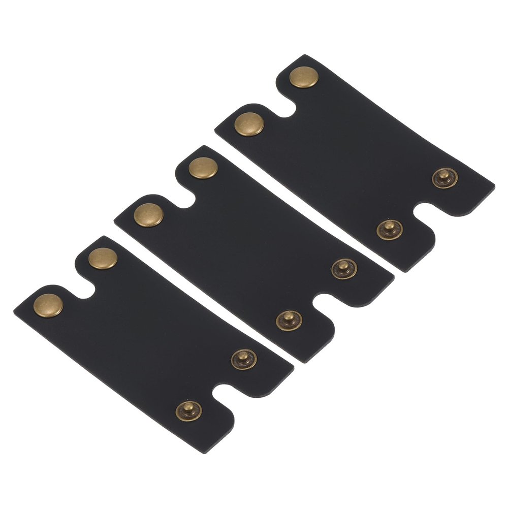 M METERXITY 3 Pack Razor Cover Protective Sheath - Double Edge Leather Safety Razor Protective Sheath Travel Cover, Apply to Shaver Razor (3.3 x 1.8 Inch, Black)
