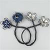 Asnewa Elegant Hair Clip for Women, Rhinestone Flower Hair Clip, for Thick or Thins Ponytail Hair Strong Hold,Lazy Hair Curler Deft Bun Maker, Ocean Blue Feather Hairpin (i) view 3