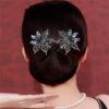 Elegant Hair Clip for Women, Rhinestone Flower Hair Clip, for Thick or Thins Ponytail Hair Strong Hold,Lazy Hair Curler Deft Bun Maker, Ocean Blue Feather Hairpin (k) view 4
