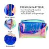 2Pack Holographic Cosmetic Bags, Portable Iridescent Makeup Bag, Waterproof Zippered Toiletry Bags for Travel Makeup Brush Holder, Women Organizer Bag Cases view 3