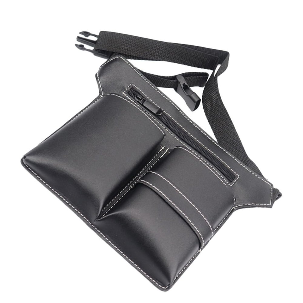 DOITOOL Hairdressing Waist Pouch for Stylists Barber Scissor Bag Large Capacity Pu Holder for Hair Tools Easy Access Tool Belt for Salon Professionals Black