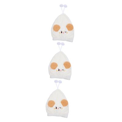 Angoily 3pcs Hair Drying Hat for Girls Soft Hair Wrap for Wet Hair Absorbent Hair Cap Fleece Material Cartoon Design Hair Towel Wraps for Women