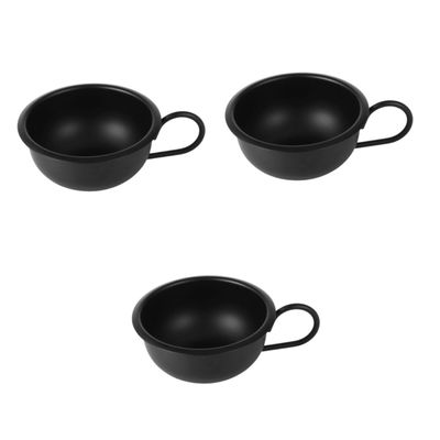 Didiseaon 3pcs Practical Metal Shaving Bowl for Men and Simple Design Shaving Soap Bowl for Home and Barber Shops