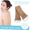 Balacoo 2pcs Ramie Back Strip Gloves Wash Strap Sponges for Bathing Bath Scrubber Gloves Tanning Mitt Applicator Back Brush Shower Brush Shower Strap Massage Belt Double Sided Plant, 75x11x0.5cm view 3