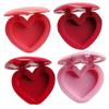 Beatifufu 4Pcs Heart-shaped Empty Eyeshadow and Lip Containers with Mirror Compact Cosmetic Cases for Travel and DIY Makeup Storage view 1