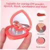 Beatifufu 4Pcs Heart-shaped Empty Eyeshadow and Lip Containers with Mirror Compact Cosmetic Cases for Travel and DIY Makeup Storage view 3