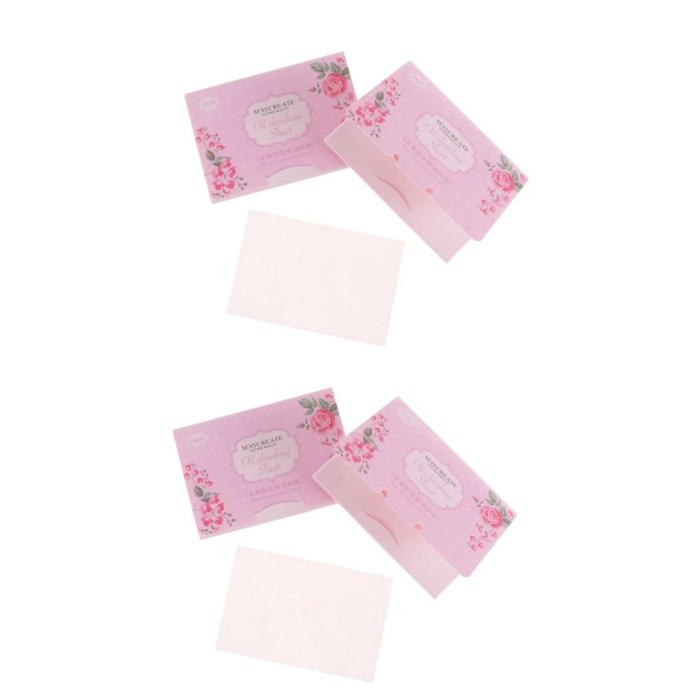 balacoo 200pcs Facial Oil Absorbing Blotting Papers for Oily Skin Natural Fiber Pink