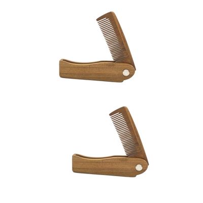 balacoo 2pcs Travel-sized Natural Hair Brush Combs Curly Hair Mustache Beard Boys and Girls Gentle Comb for Scalp Travel Mustache
