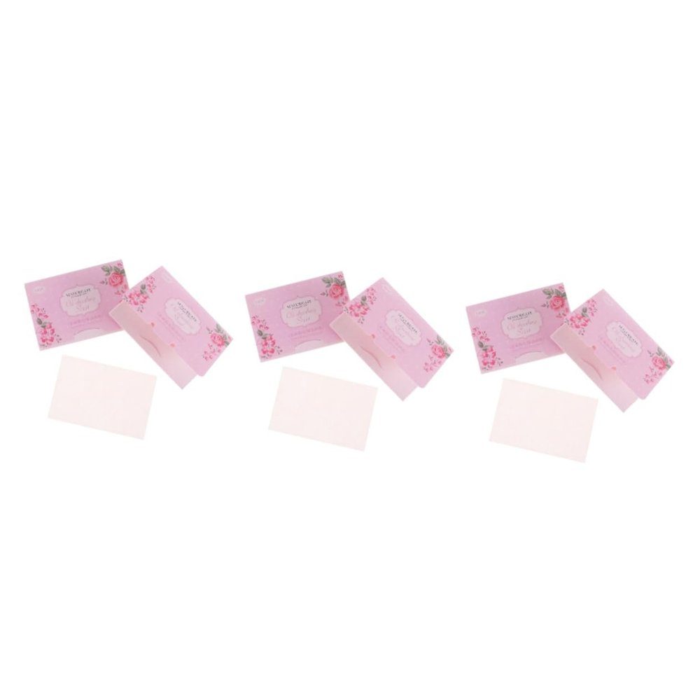 balacoo 300pcs Reusable Makeup Remover Pads Face Oil Absorbing Pink Blotting Papers