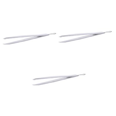 balacoo 3pcs Stainless Steel Eyebrow Tweezers Multi-functional Eyebrow Clip for Precision Grooming Lightweight Design for Beauty Tool for Men and Women Silver