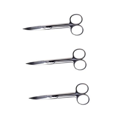 balacoo 3pcs Stainless Steel Curved Scissors for Eyebrow Trimming and Makeup Portable Design for for Tape and Precision Cutting Pvc Packaging