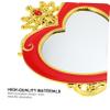 balacoo 2pcs Elegant Heart Crown Design Desktop Stand Mirrors Stylish Wedding Table Placing for Bedroom Bathroom and Living with Decorative Antique Finish view 3