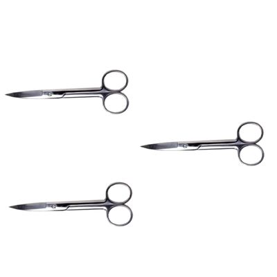 POPETPOP 3pcs Stainless Steel Makeup Scissors for Eyebrow and Tape Curved Small Scissors for Precision Trimming Portable Beauty Tool Pvc Package