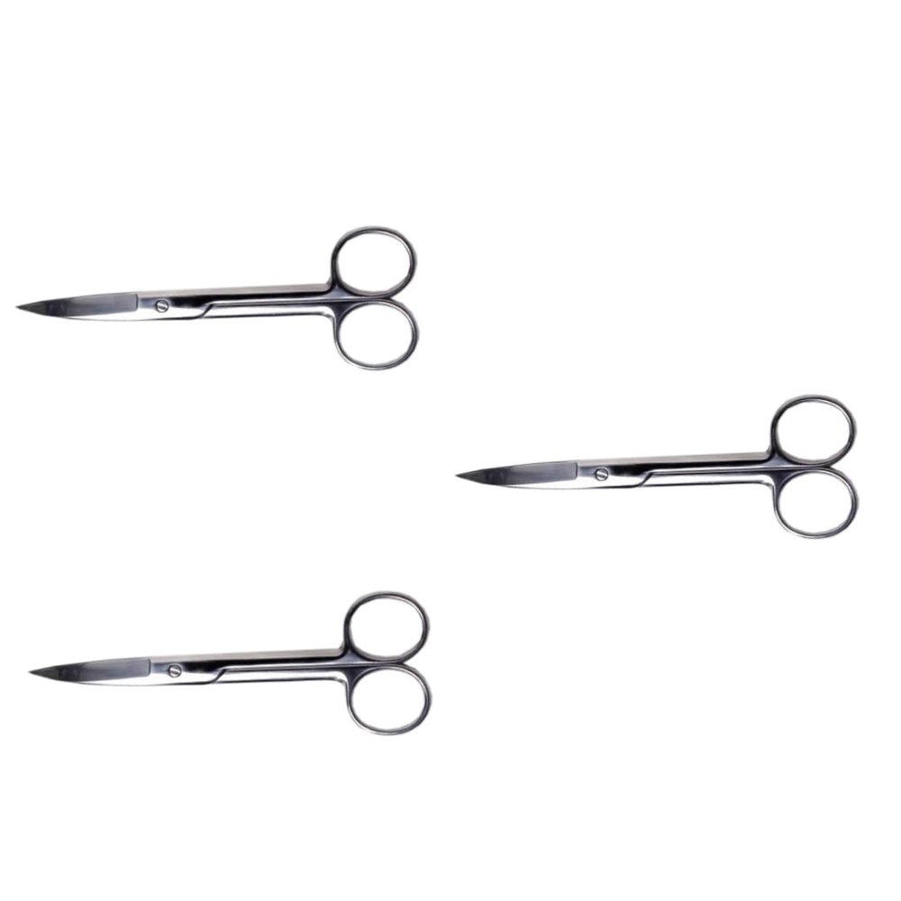 POPETPOP 3pcs Stainless Steel Makeup Scissors for Eyebrow and Tape Curved Small Scissors for Precision Trimming Portable Beauty Tool Pvc Package